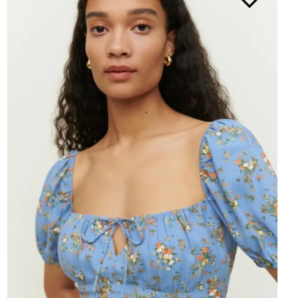 Reformation Corbin Floral Blue Mini Dress - Worn once! - Picture 3 of 12